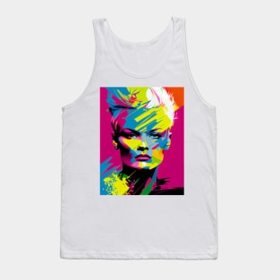 Abstract colorful pop art style woman portrait Tank Top